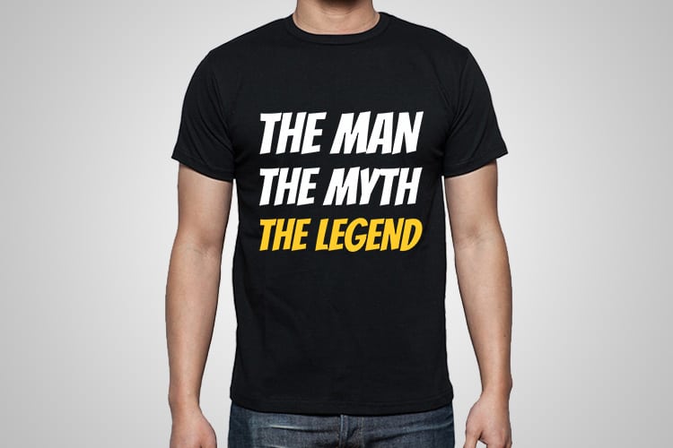 Man Myth Legend Printed T-Shirt