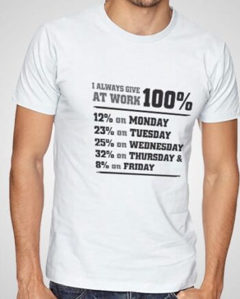 100% At Work Printed T-Shirt