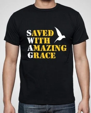 Saved With Amazing Grace Printed T-Shirt