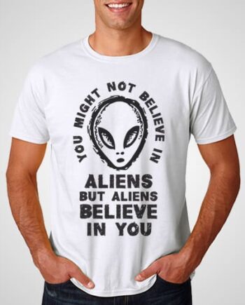 Aliens Believe In You Printed T-Shirt