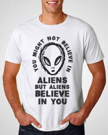 Aliens Believe In You Printed T-Shirt