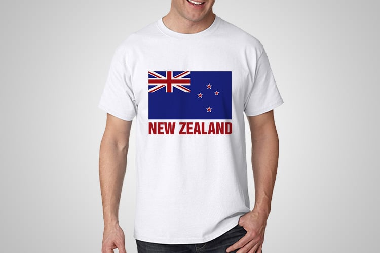 NZ Flag Printed T-Shirt