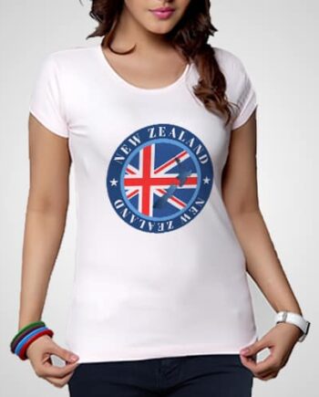 NZ Map Circle Printed T-Shirt