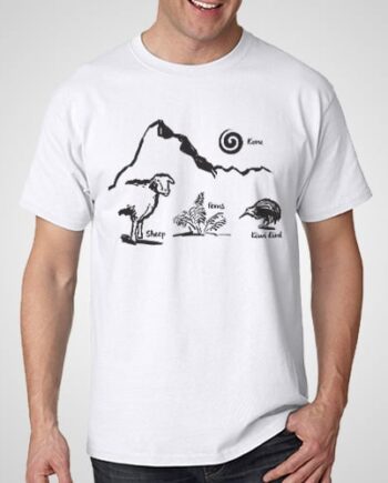 Sheep kiwi Fern koru Printed T-Shirt