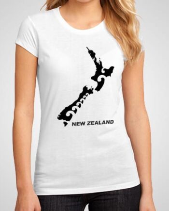 Tribal NZ Map Printed T-Shirt