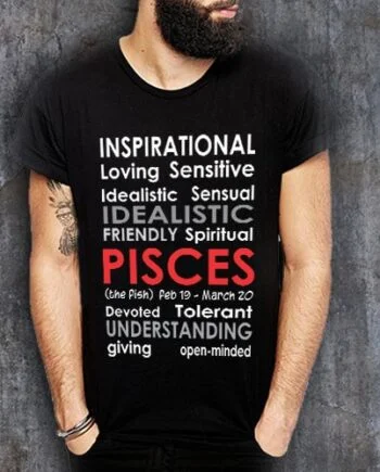 Pisces Positive Negative Printed T-Shirt