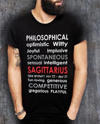 Sagittarius Positive Negative Printed T-Shirt
