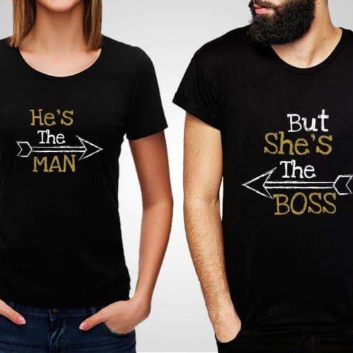 Man And Boss Printed T-Shirts