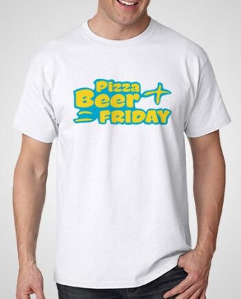 Pizza Beer Friday Printed T-Shirt