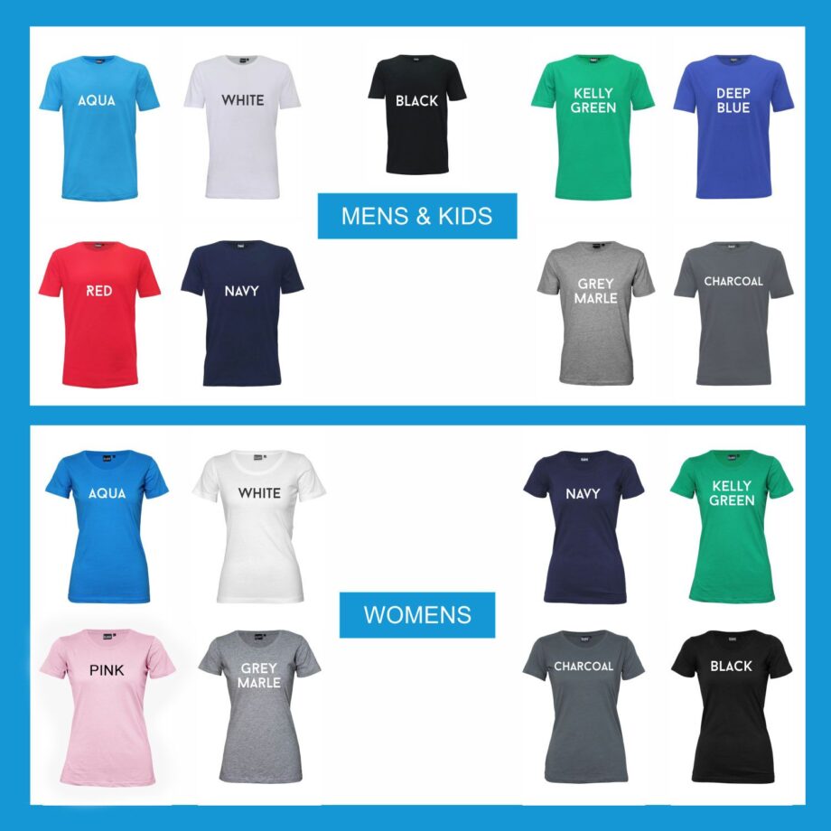 T-Shirt Colour Guide