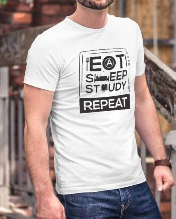 Eat Sleep Study Repeat T-Shirt