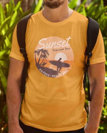 Sunset Shipwreck Bay NZ T-Shirt