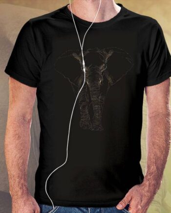 Dotted Elephant Black T-Shirt
