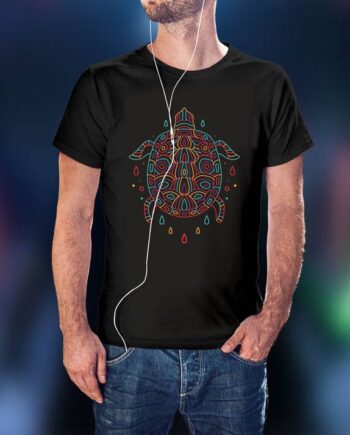 Monoline Turtle Black T-Shirt