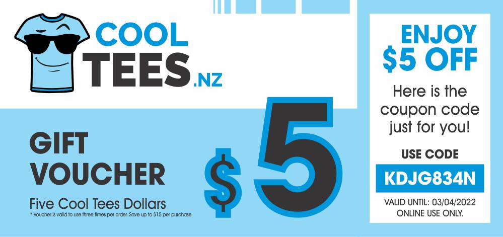 Cool Tees NZ $5 off voucher
