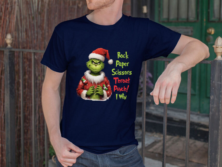 Rock Paper Scissors Grinch T-Shirt