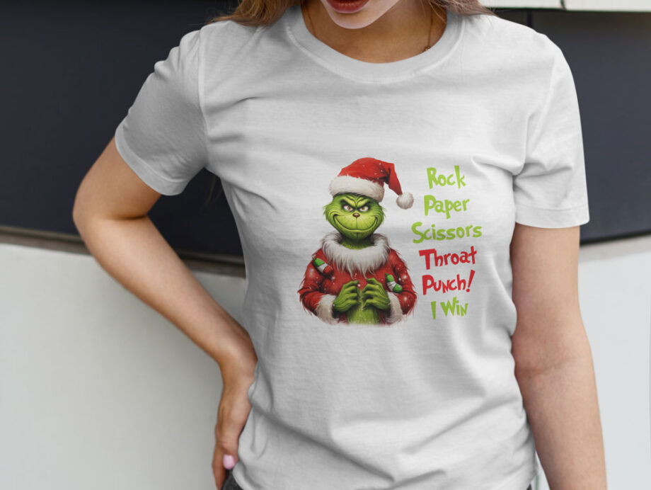 Rock Paper Scissors Grinch T-Shirt