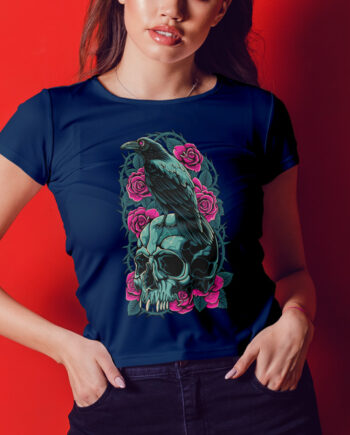 Skull Rose Crow T-Shirt