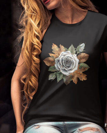 Autumn White Rose T-Shirt