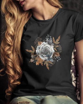 White Rose Butterflies T-Shirt